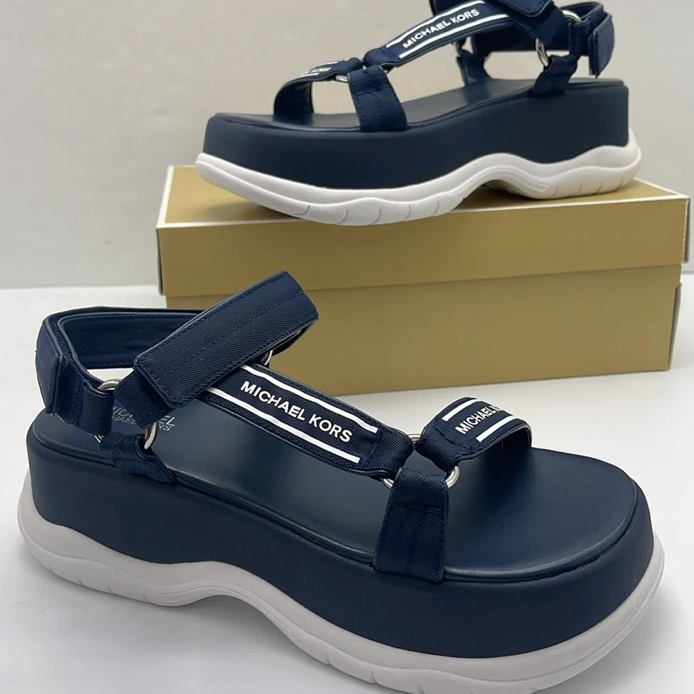 MICHAEL KORS Katrina Nylon Sport Sandal Navy  New